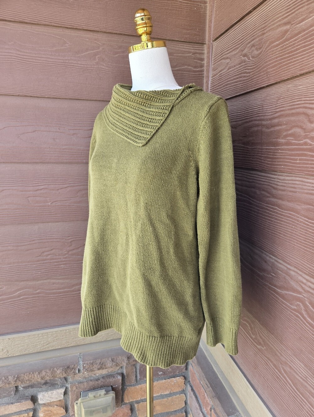 Coldwater Creek Olive Green Knit Sweater Women’s Large - Picture 16 of 16